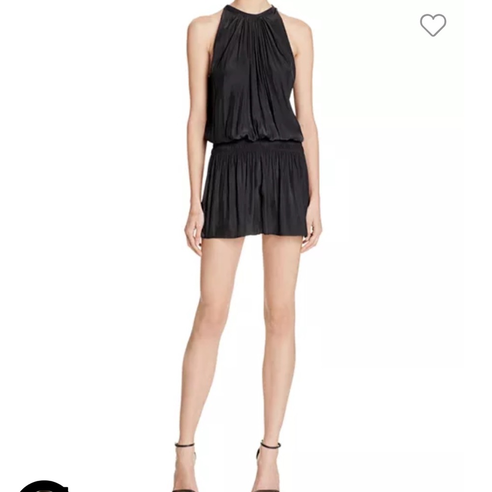 Ramy Brook Paris Sleeveless Halter Drop Waist Mini Dress (Black)